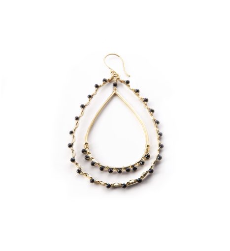 Les Boucles D'Oreilles Gouttes Black Stones