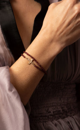 Le bracelet double Croix Targaryen Grenat