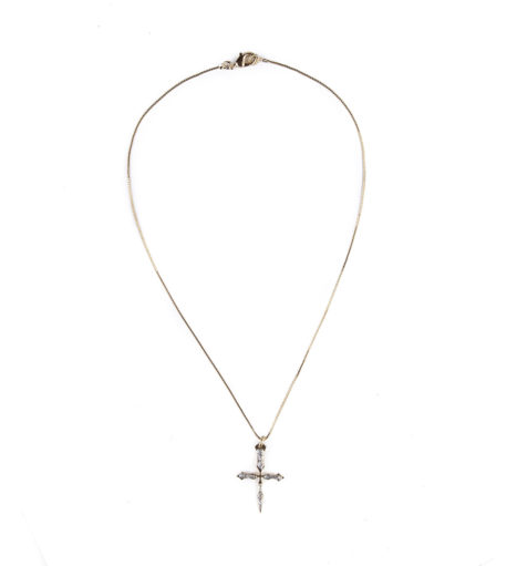 Le Collier Croix Argent pailletée