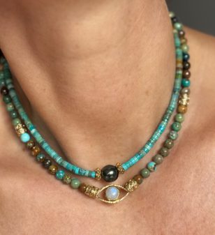 COLLIER MAORI HEISHIS TURQUOISES