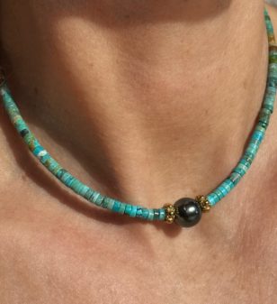 COLLIER MAORI HEISHIS TURQUOISES