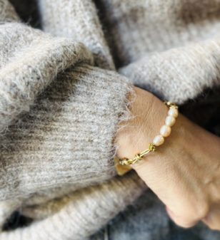 BRACELET COEUR AUX PERLES DE CULTURE