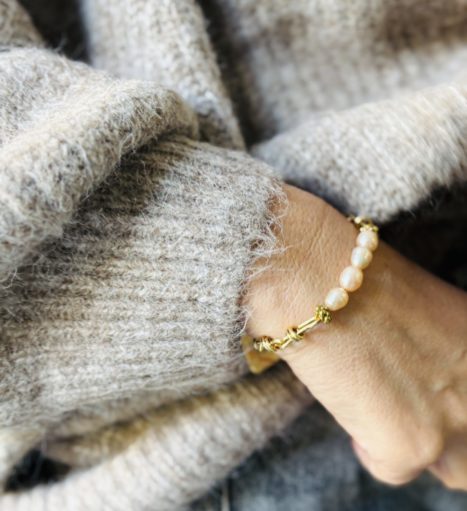 BRACELET COEUR AUX PERLES DE CULTURE