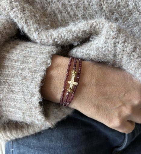 BRACELET TRIPLE GRENAT